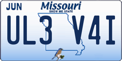 MO license plate UL3V4I