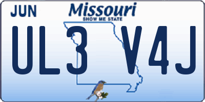 MO license plate UL3V4J