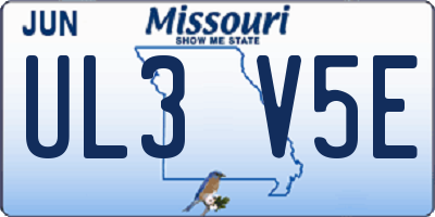 MO license plate UL3V5E