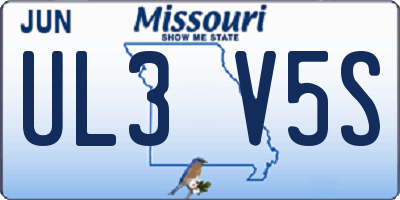 MO license plate UL3V5S