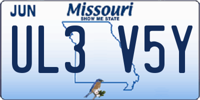 MO license plate UL3V5Y