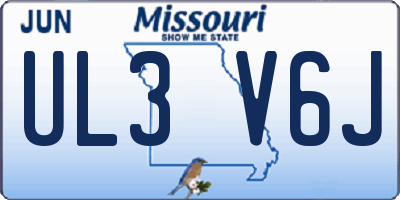 MO license plate UL3V6J
