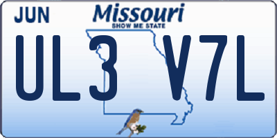 MO license plate UL3V7L