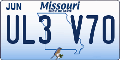 MO license plate UL3V7O