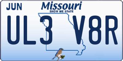 MO license plate UL3V8R