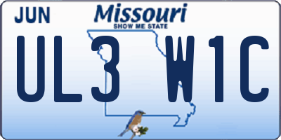 MO license plate UL3W1C