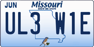 MO license plate UL3W1E