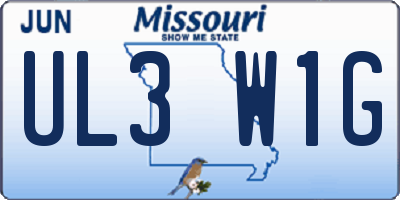 MO license plate UL3W1G