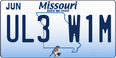MO license plate UL3W1M