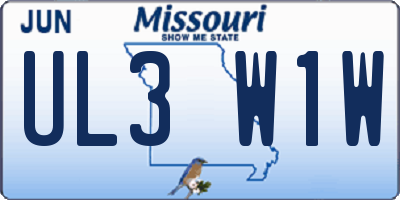 MO license plate UL3W1W
