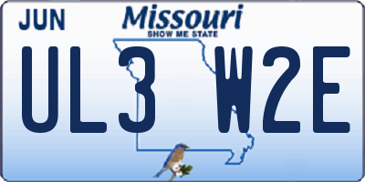 MO license plate UL3W2E