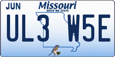 MO license plate UL3W5E