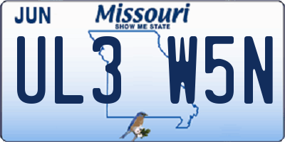 MO license plate UL3W5N