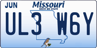 MO license plate UL3W6Y
