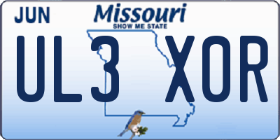 MO license plate UL3X0R