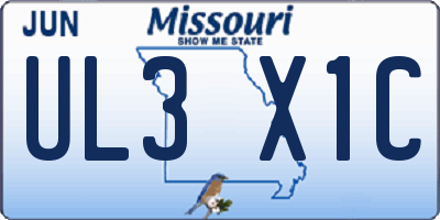 MO license plate UL3X1C