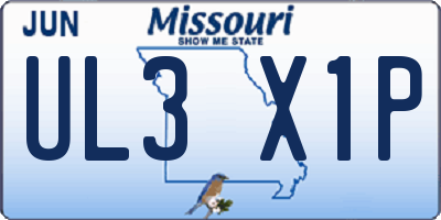 MO license plate UL3X1P