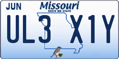 MO license plate UL3X1Y