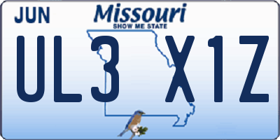 MO license plate UL3X1Z