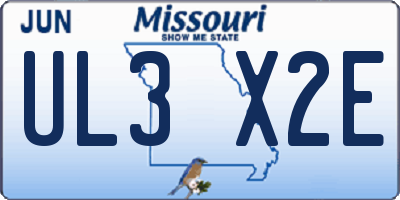 MO license plate UL3X2E