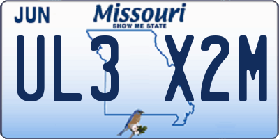 MO license plate UL3X2M