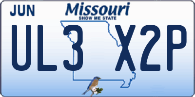 MO license plate UL3X2P