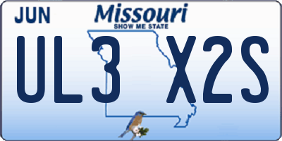 MO license plate UL3X2S