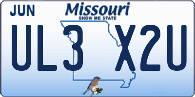 MO license plate UL3X2U