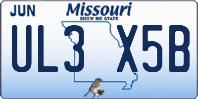 MO license plate UL3X5B