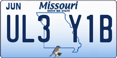 MO license plate UL3Y1B