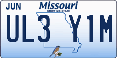 MO license plate UL3Y1M