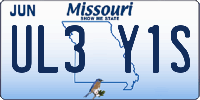 MO license plate UL3Y1S