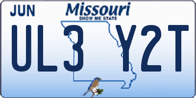 MO license plate UL3Y2T