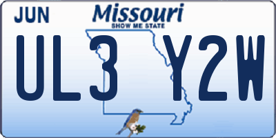 MO license plate UL3Y2W