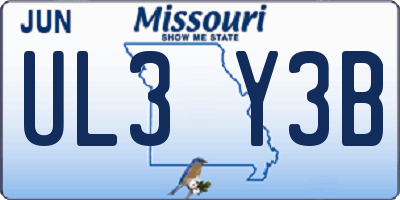 MO license plate UL3Y3B