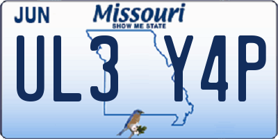 MO license plate UL3Y4P