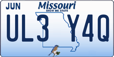 MO license plate UL3Y4Q