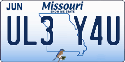 MO license plate UL3Y4U
