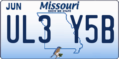 MO license plate UL3Y5B