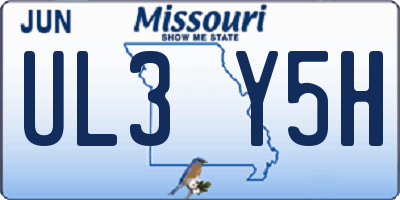 MO license plate UL3Y5H