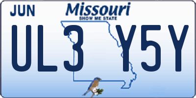 MO license plate UL3Y5Y
