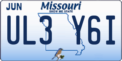 MO license plate UL3Y6I