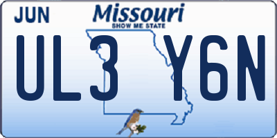 MO license plate UL3Y6N