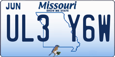 MO license plate UL3Y6W