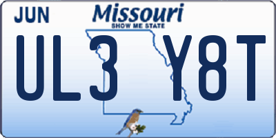 MO license plate UL3Y8T