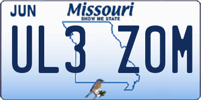 MO license plate UL3Z0M
