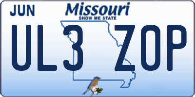 MO license plate UL3Z0P