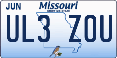MO license plate UL3Z0U