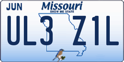 MO license plate UL3Z1L