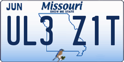 MO license plate UL3Z1T